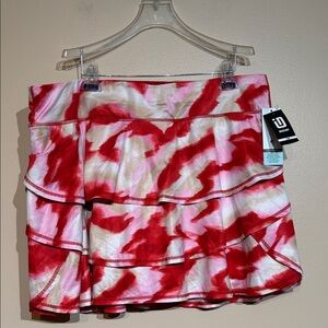 Ideology Red and Pink Layered Skort